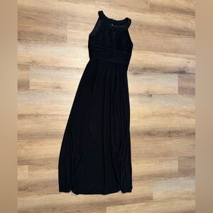 SLNY Keyhole Round Neck Chiffon Dress Ruched Waist Size Medium